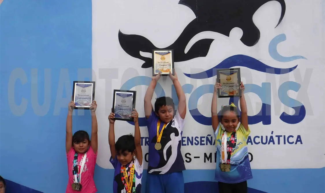 Los triunfadores en la categoría 6 años, quienes fueron de los más emocionados por competir. Cortesía