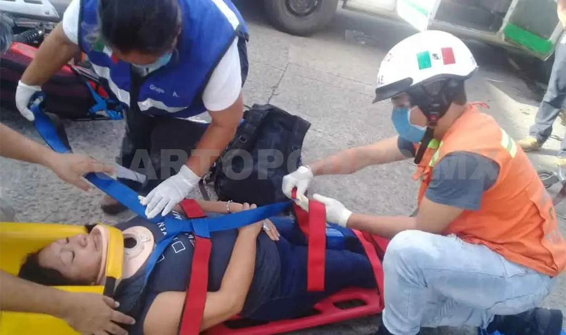 Mujer queda herida al ser atropellada
