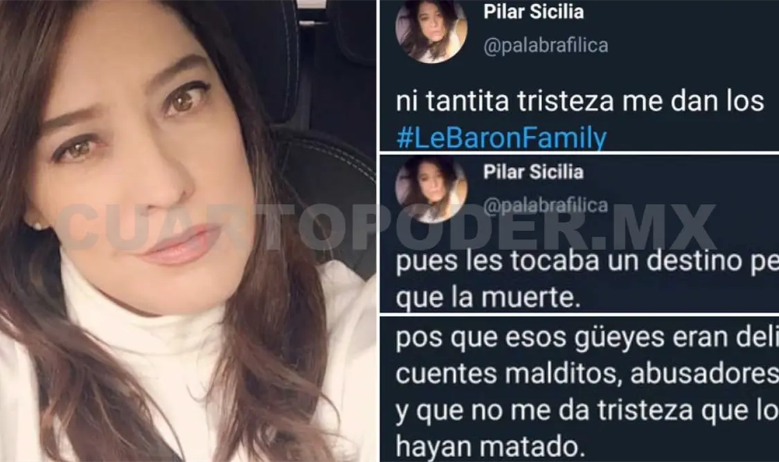 Ni tantita tristeza me dan los LeBarón: Pilar Sicilia en Twitter