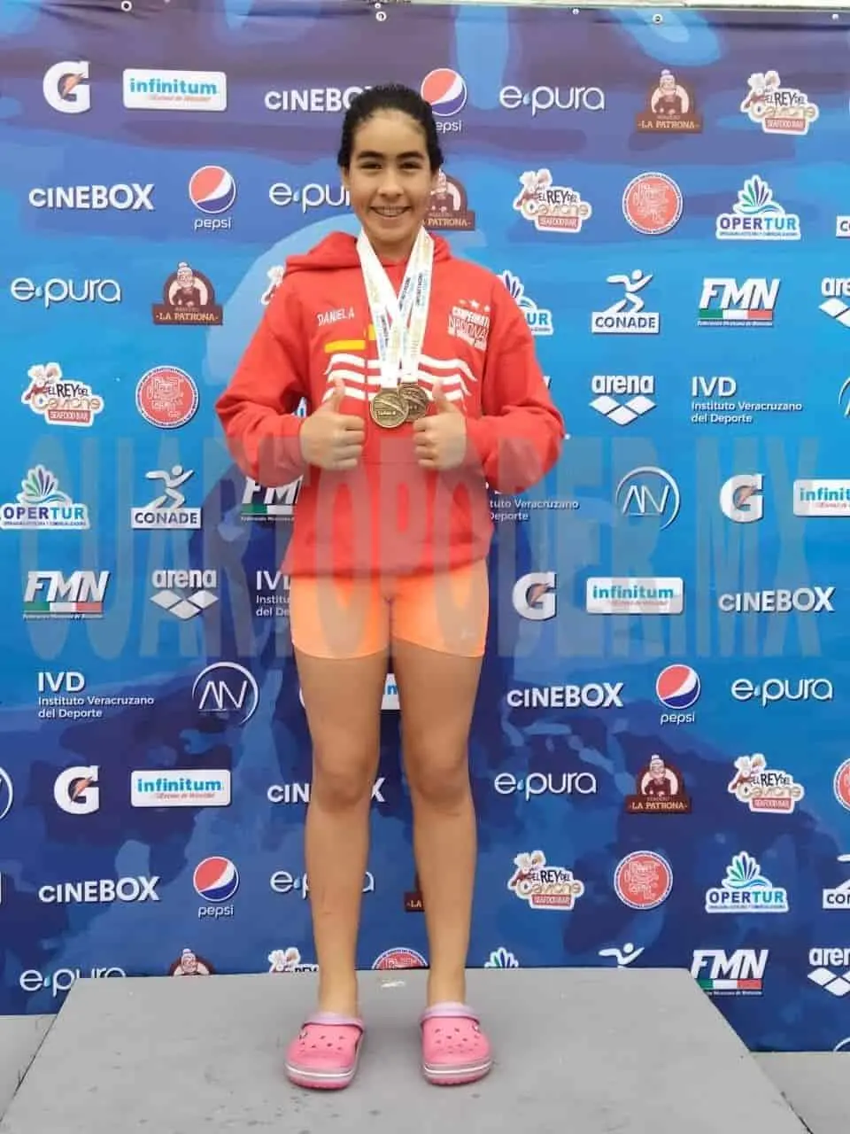 La nadadora Daniela Espinosa Ortega, la máxima medallista del club en el Nacional de Clase B. Cortesía