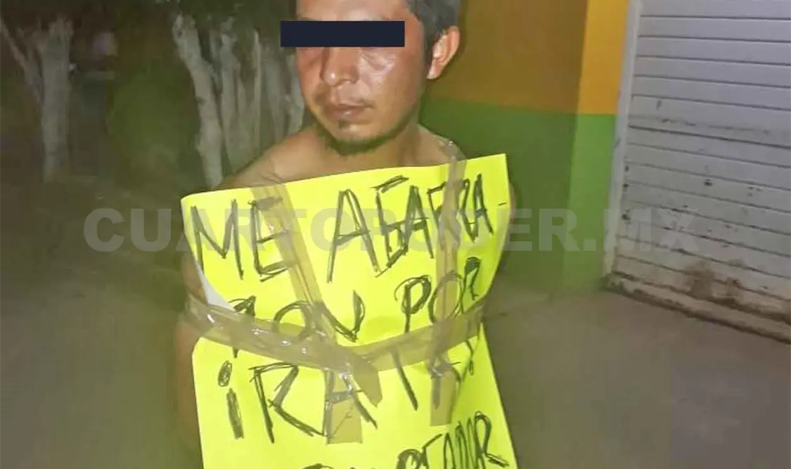 Exhibieron a asaltante de tienda de abarrotes