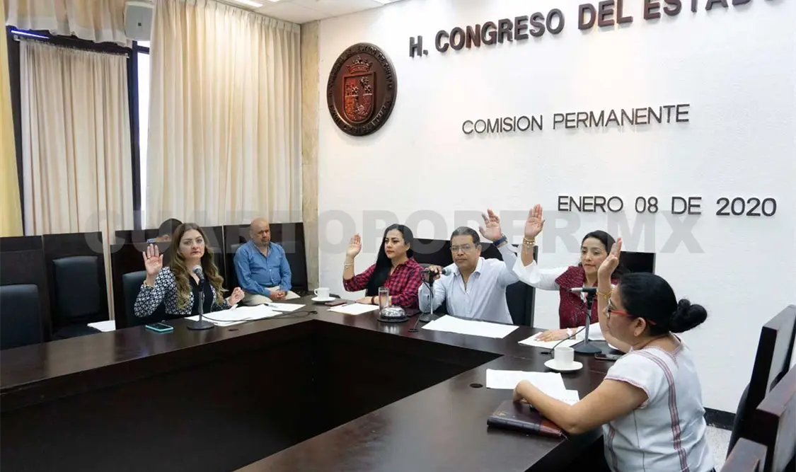 Aspecto de la Comisión Permanente presidida por el diputado Ricardo Zepeda Gutiérrez. CP