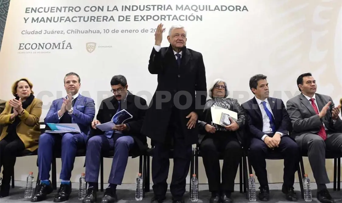 El mandatario encabezó un encuentro con empresarios del sector maquilador de Ciudad Juárez, Chihuahua. Presidencia