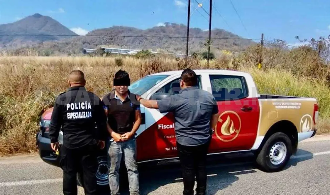 Detienen a sujeto implicado en quema de pastizales