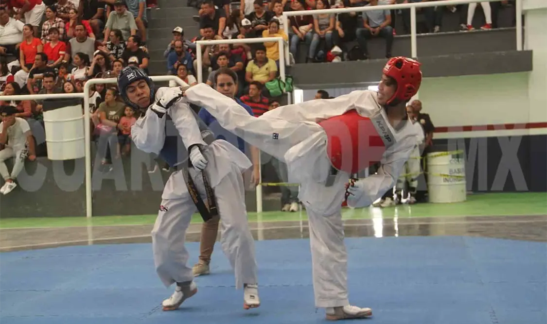Poco margen de error tuvieron los taekwondoines en cada uno de sus combates. Cortesía