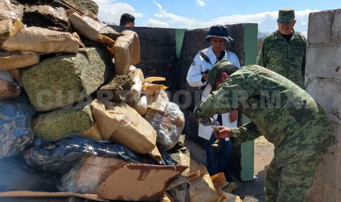 Ejército destruye enervantes confiscados