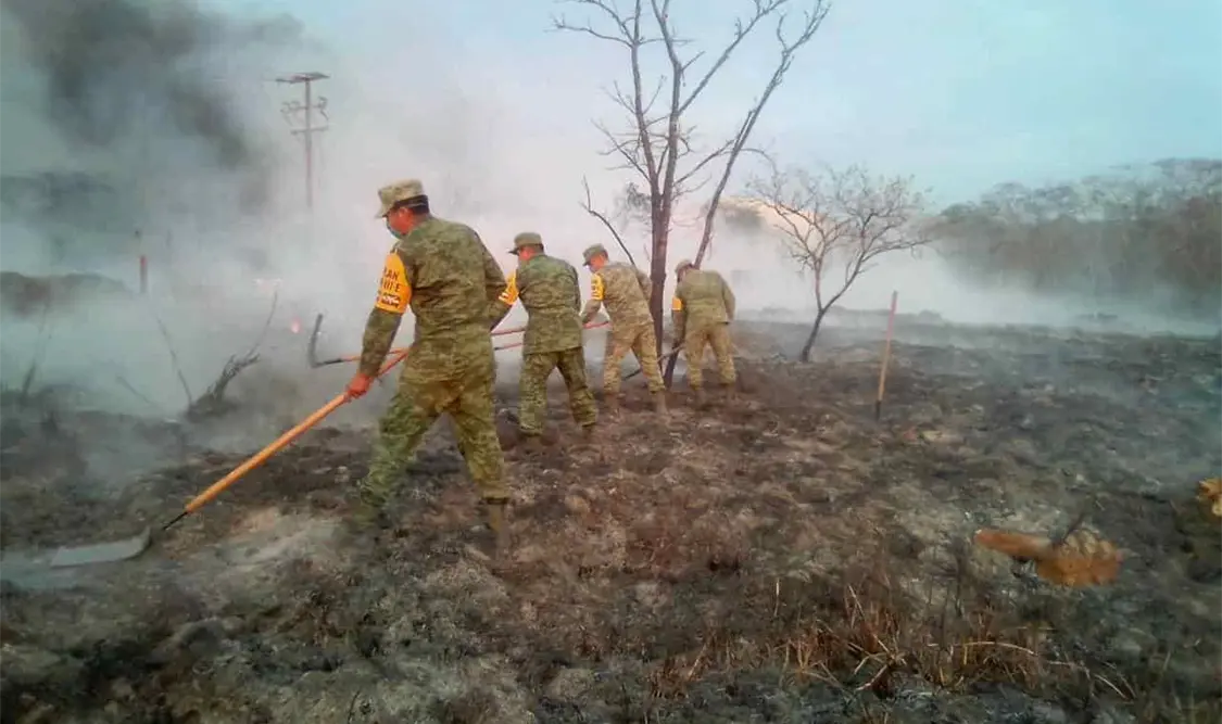 APOYA SEDENA EN SOFOCACIÓN DE INCENDIO