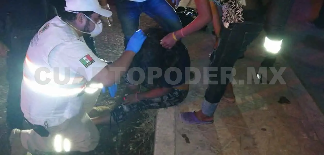 Jovencita queda con lesiones en la cabeza