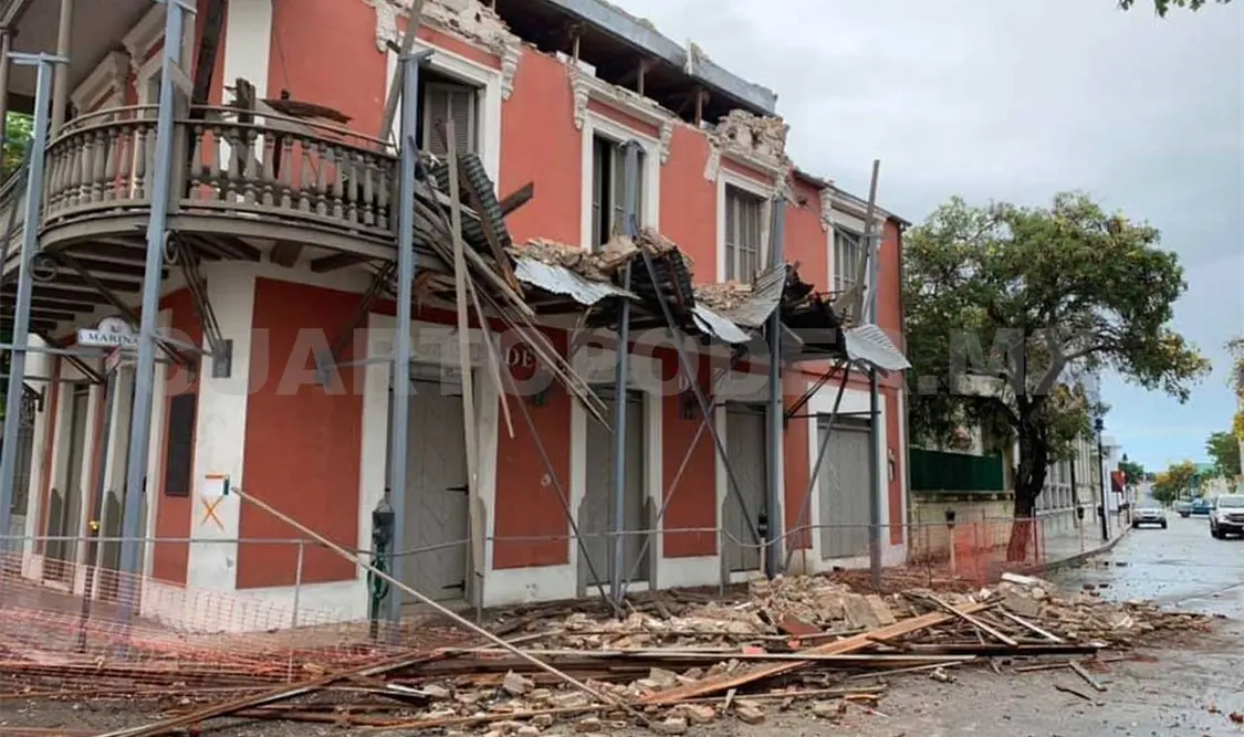 El sismo dejó daños significativos a residencias, edificios, museos, entre otros. Twitter