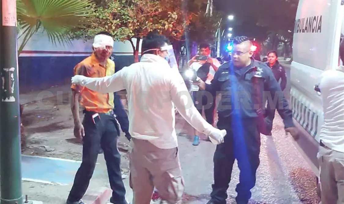 Motociclista derrapa y es hospitalizado