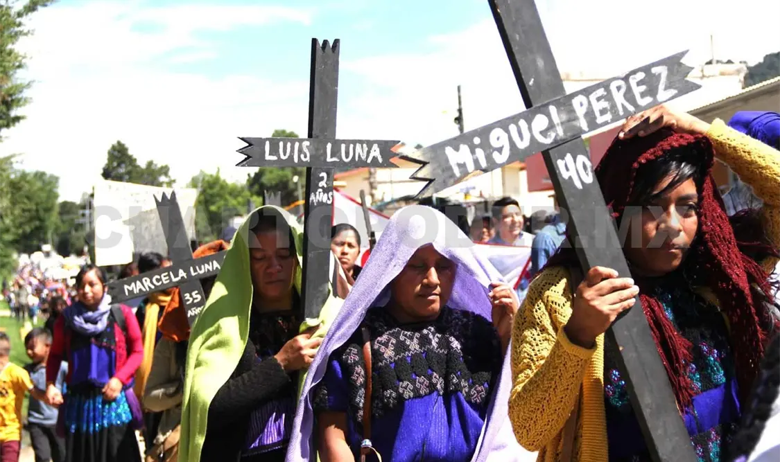 Familiares de los indígenas tzotziles masacrados en Acteal señalaron que hasta la fecha no se ha concretado el Acuerdo de Solución Amistosa. Diego Pérez / CP