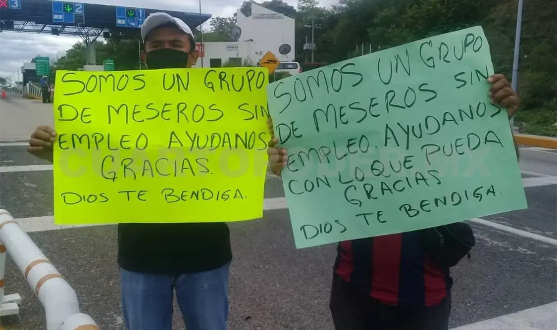 Meseros botean ante la falta de recursos