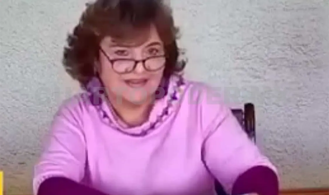 Victoria Cecilia Flores Pérez, en la transmisión con la que se dio a conocer la convocatoria El Arte Ayuda. Cortesía