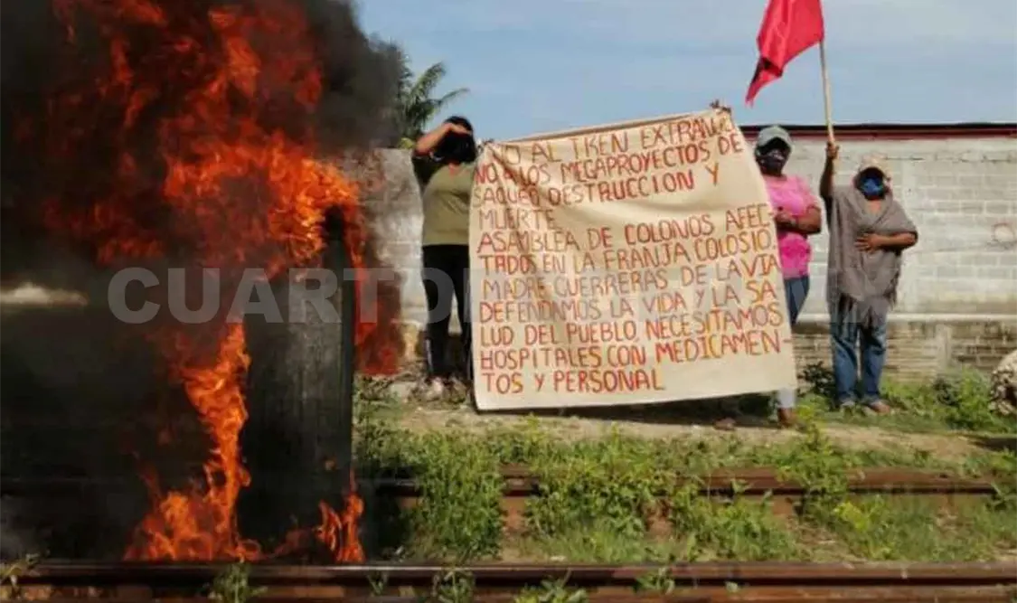 Protestan contra el Tren Transístmico