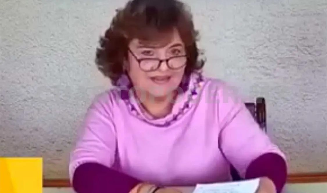 Victoria Cecilia Flores Pérez, directora del Coneculta, en la rueda de prensa en la que se anunció El Arte Ayuda. Cortesía
