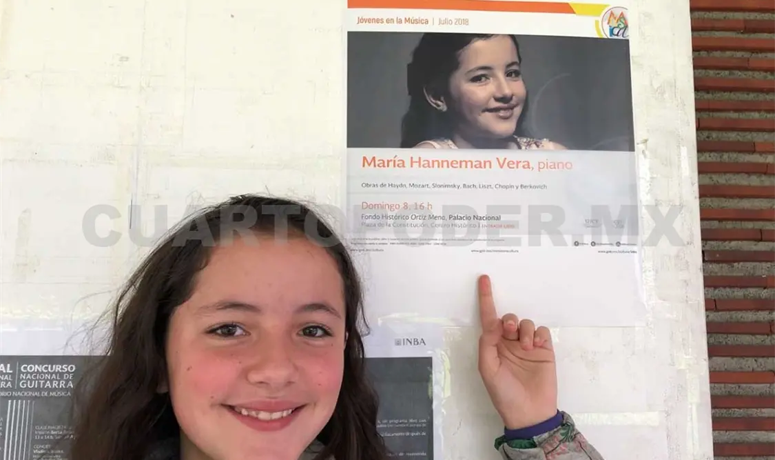 El Inbal dio a conocer que María Hanneman es estudiante del Conservatorio Nacional de Música.