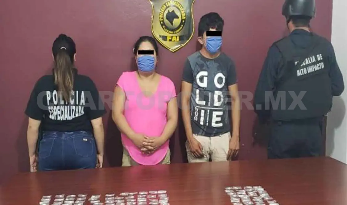 Atrapan a pareja con 170 dosis de cocaína