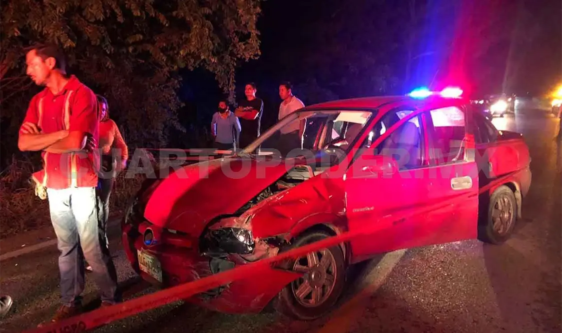 Encontronazo salda con cinco lesionados