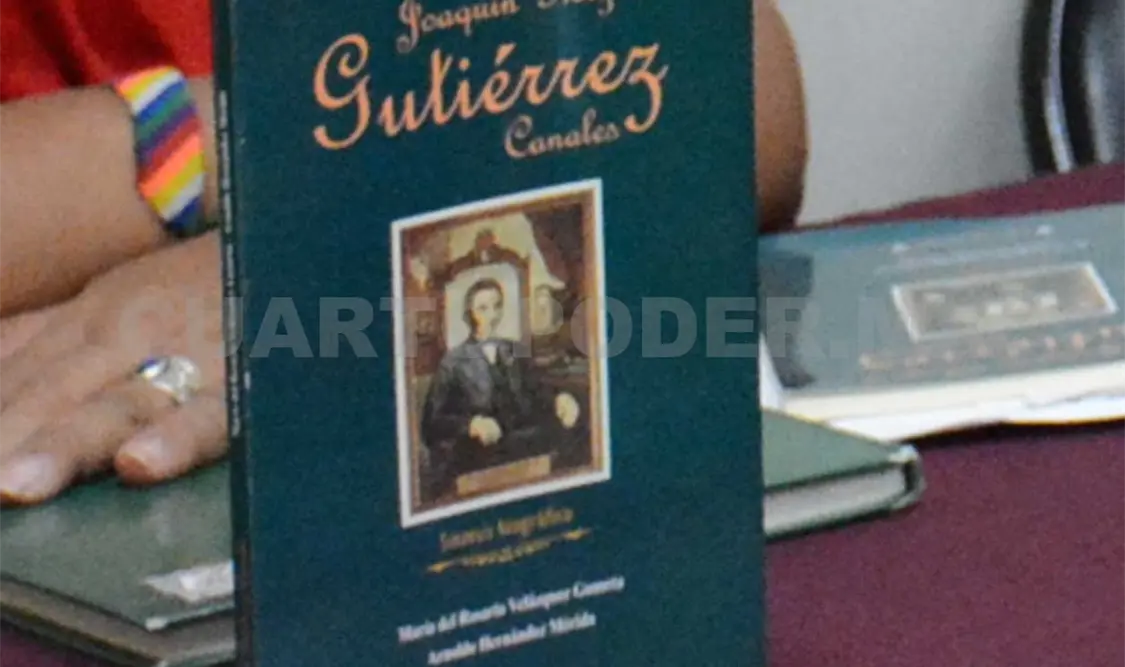 Portada del libro Joaquín Miguel Gutiérrez Canales: síntesis biográfica. Cortesía