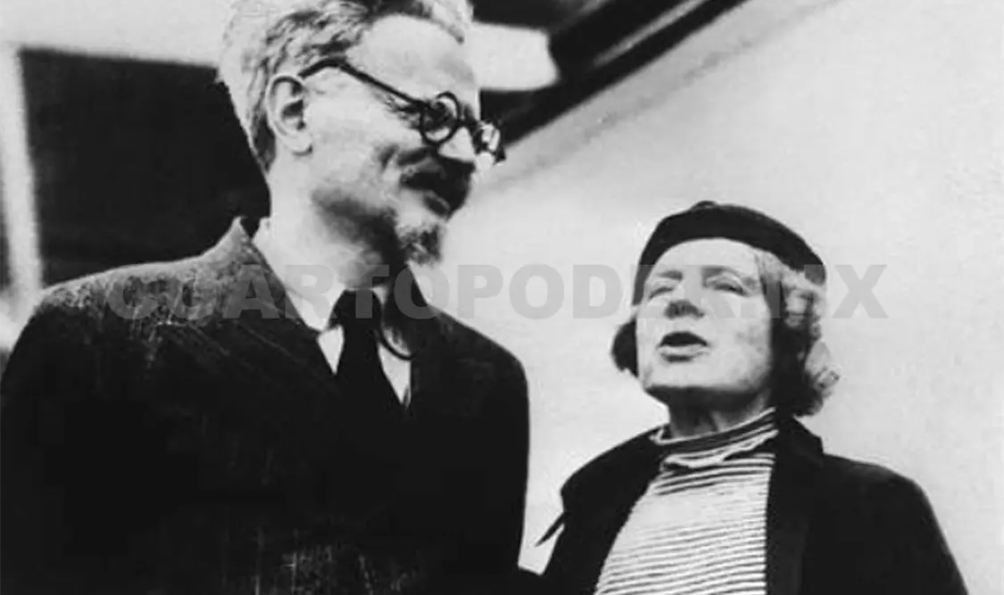 León Trotsky y su esposa Natalia Sedova, en México. Imagen tomada en 1937. Cortesía