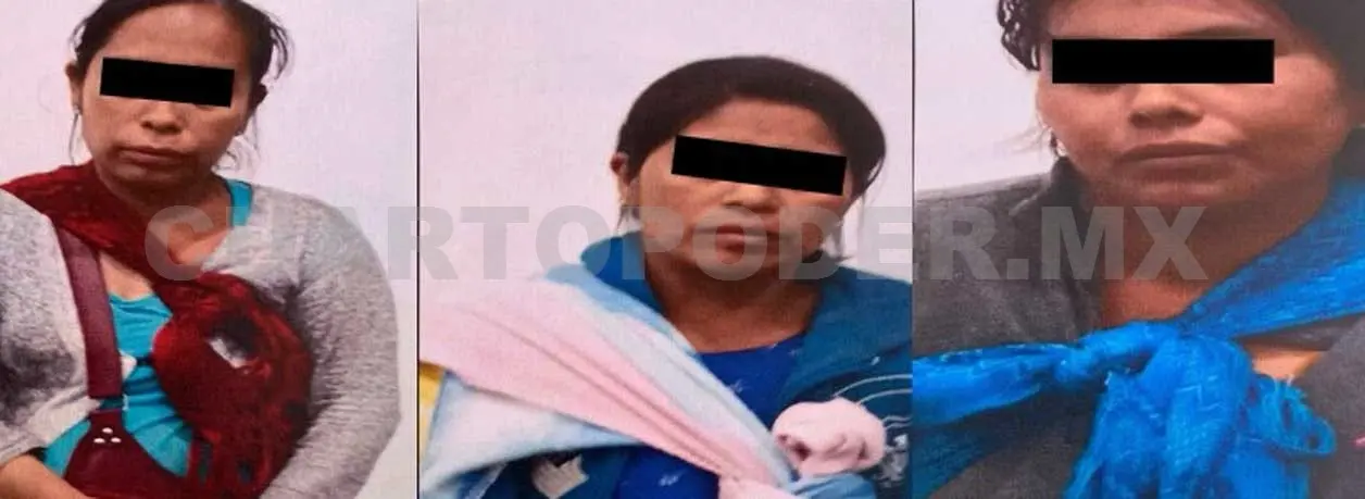 Las cuatro mujeres; madre y tres hijas, se mantienen detenidas por presuntamente ser parte de una red de trata vinculada a la desaparición del niño Dylan. Cortesía