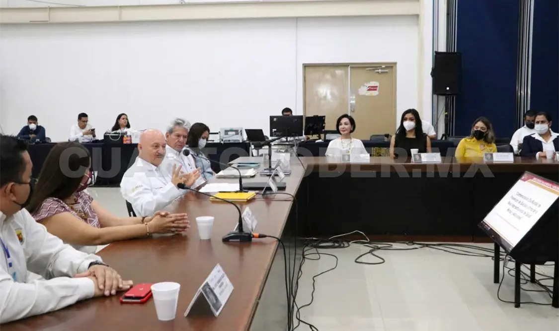 Aspecto de la firma del acta de la Mesa Estatal Interinstitucional de Salud Mental y Adicciones. CP