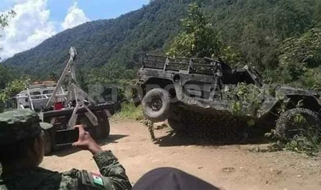 Siete militares lesionados al caer Hummer a barranco