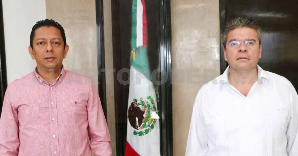 Jorge Llaven Abarca e Ismael Brito Mazariegos sostuvieron una reunión de trabajo en la Fiscalía General del Estado. CP