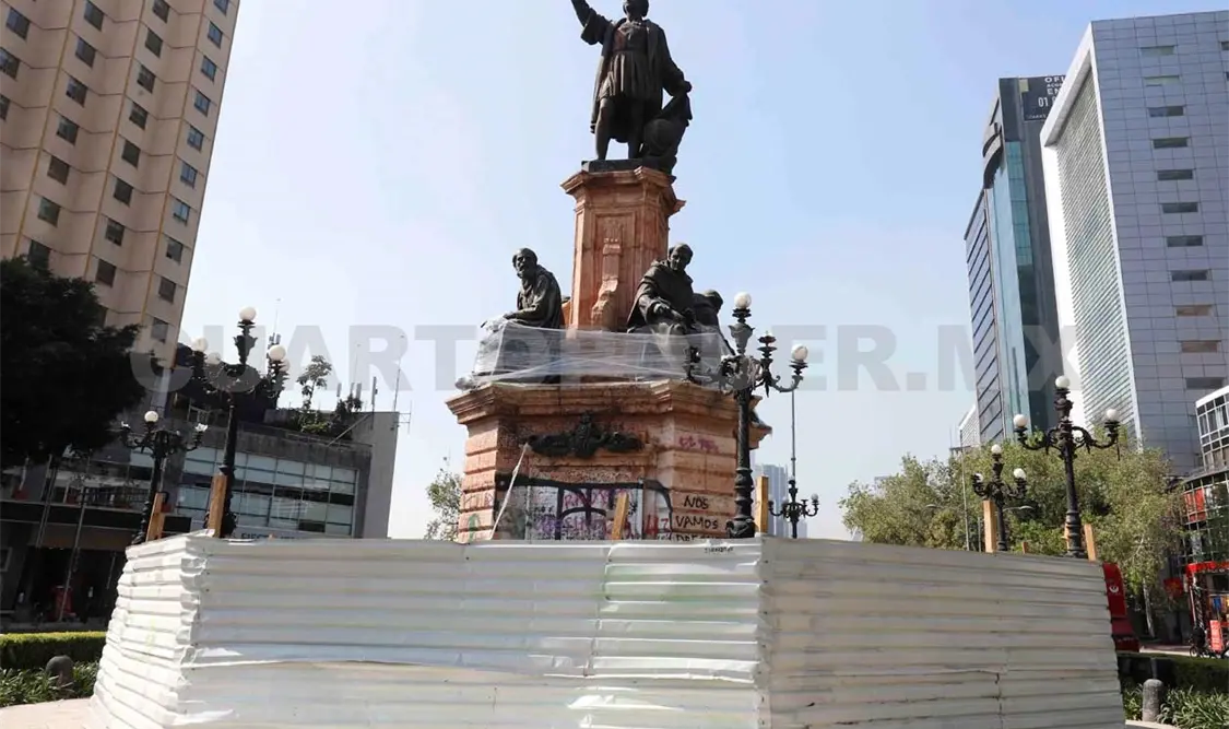 Harán análisis y restauración de escultura Colón