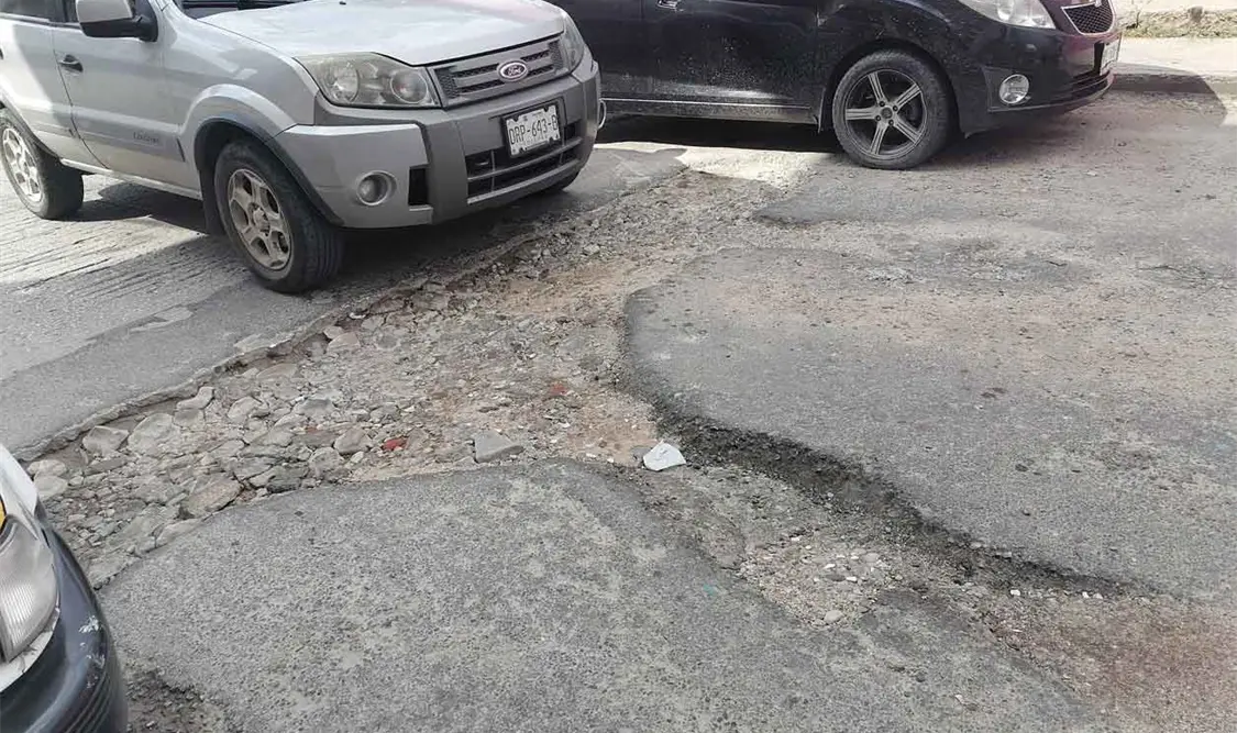 Calles en mal estado en pleno centro