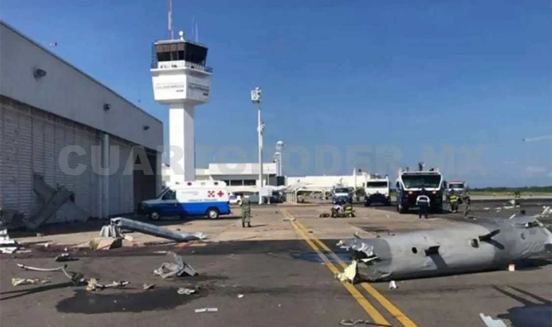 Helicóptero de la Semar se desploma en Tabasco