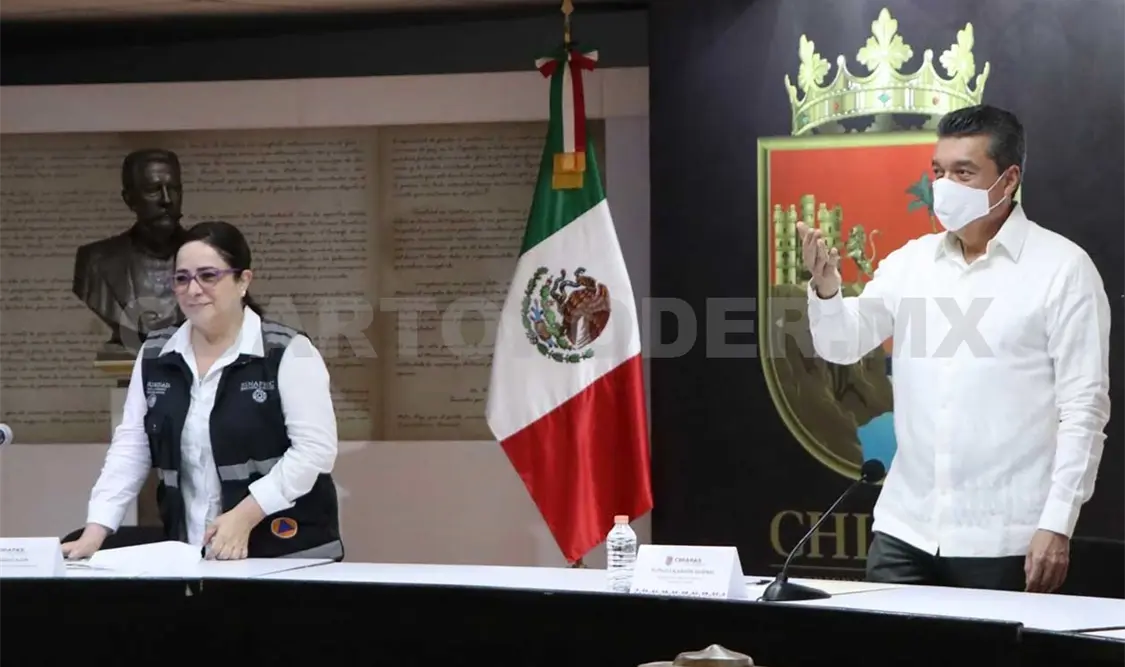 El mandatario agradeció el apoyo del presidente López Obrador para atender a las familias afectadas. Cortesía