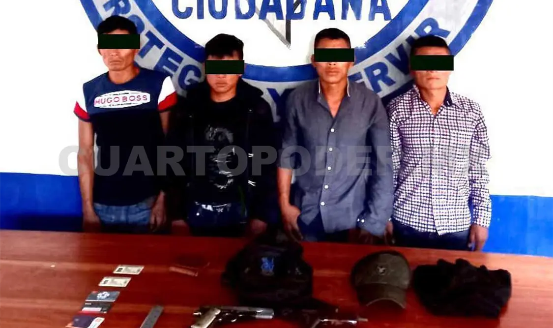 Capturan a cuatro sujetos por robo con violencia