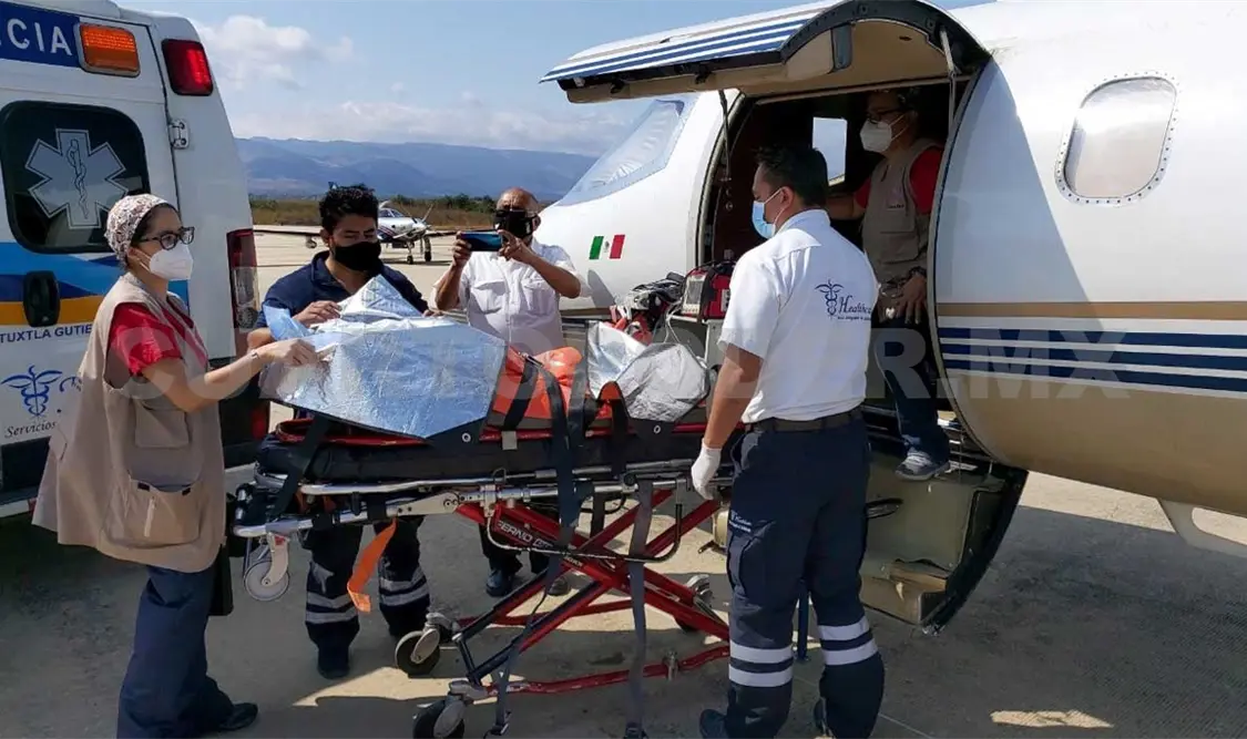 Trasladan a niño con quemaduras a EUA