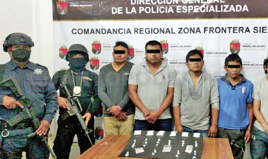 Los cinco presuntos narcodistribuidores fueron capturados por las autoridades cuando implementaban un operativo de seguridad. Juan Orel / CP