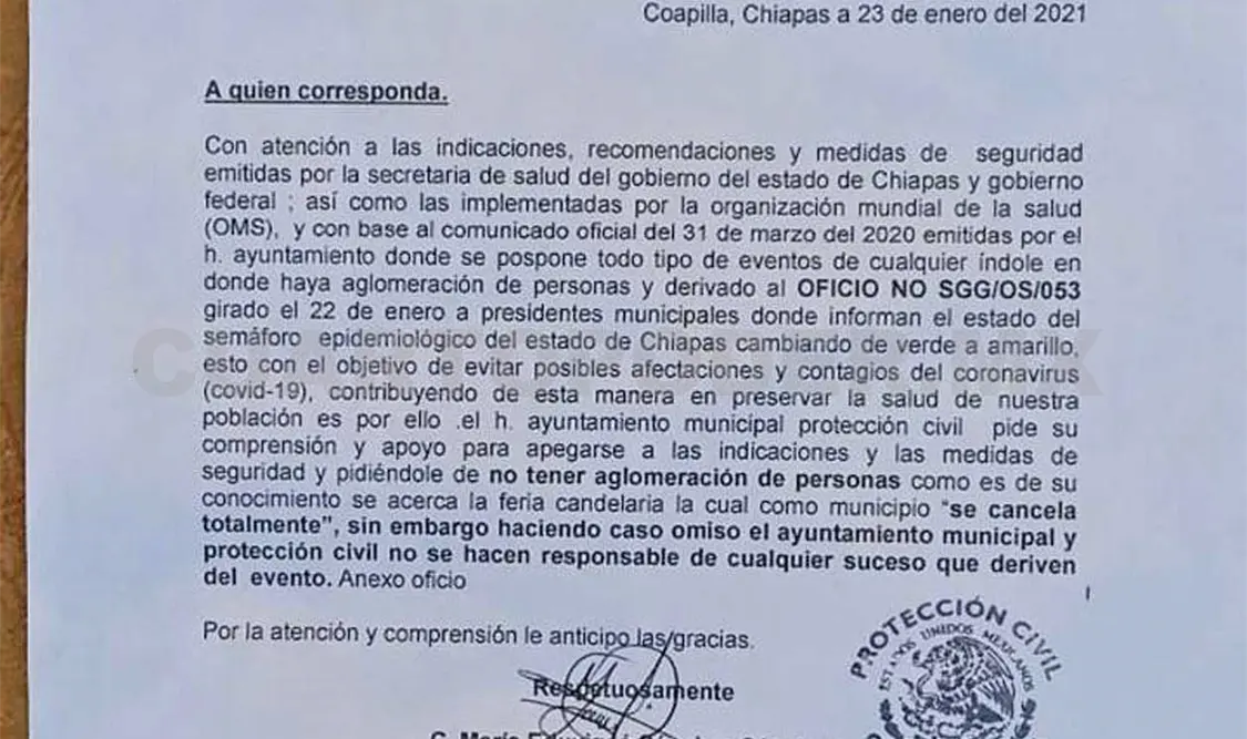 Ayuntamientos privilegian la salud y suspenden ferias