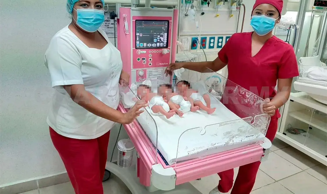 Nacen trillizos en Hospital General de Tonalá