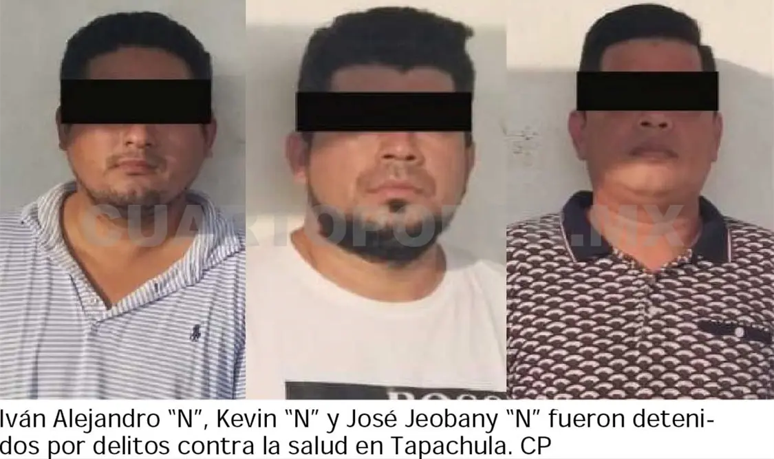 Detienen a tres sujetos implicados en delitos contra la salud