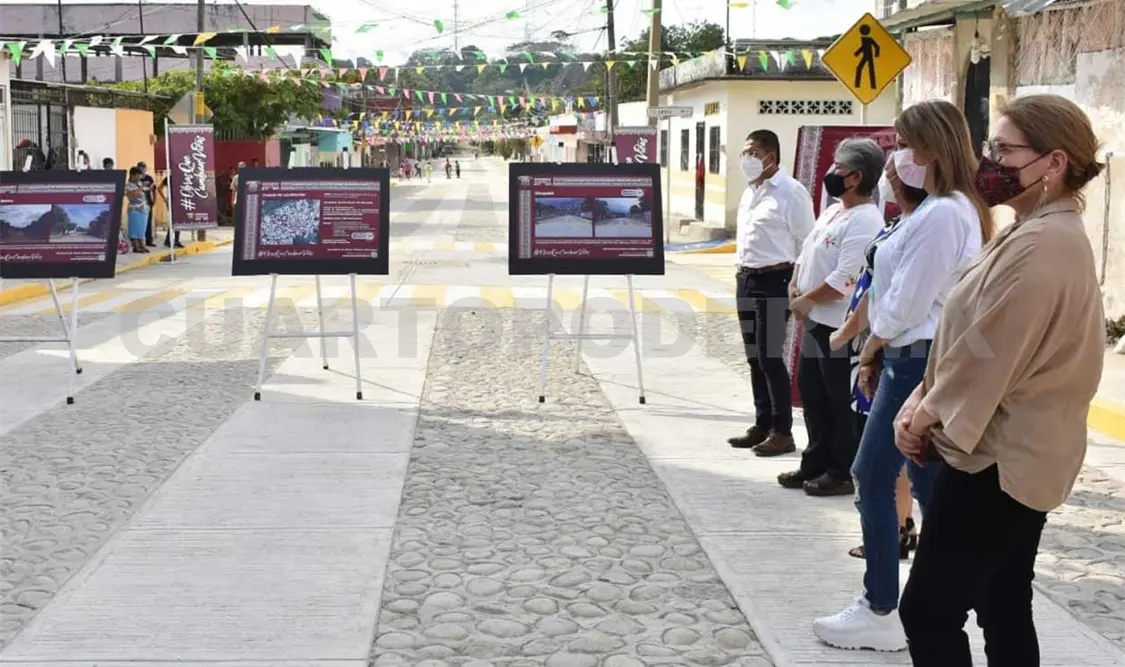 La obra en la avenida México y calle Costa Rica beneficia a 3297 habitantes con cinco mil 461 metros cuadrados de pavimento mixto. CP