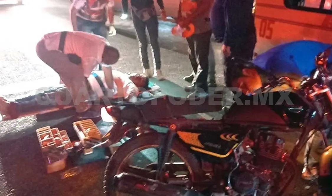 Motociclista ebrio sufre accidente
