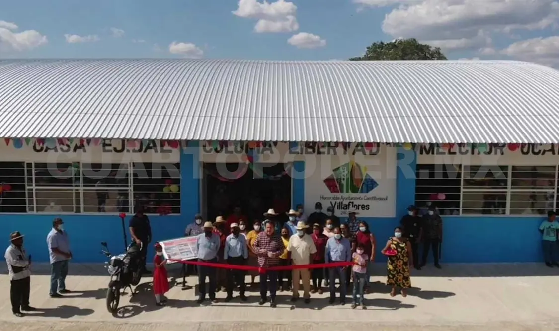 Gobierno Estatal y Municipal construyen casa ejidal