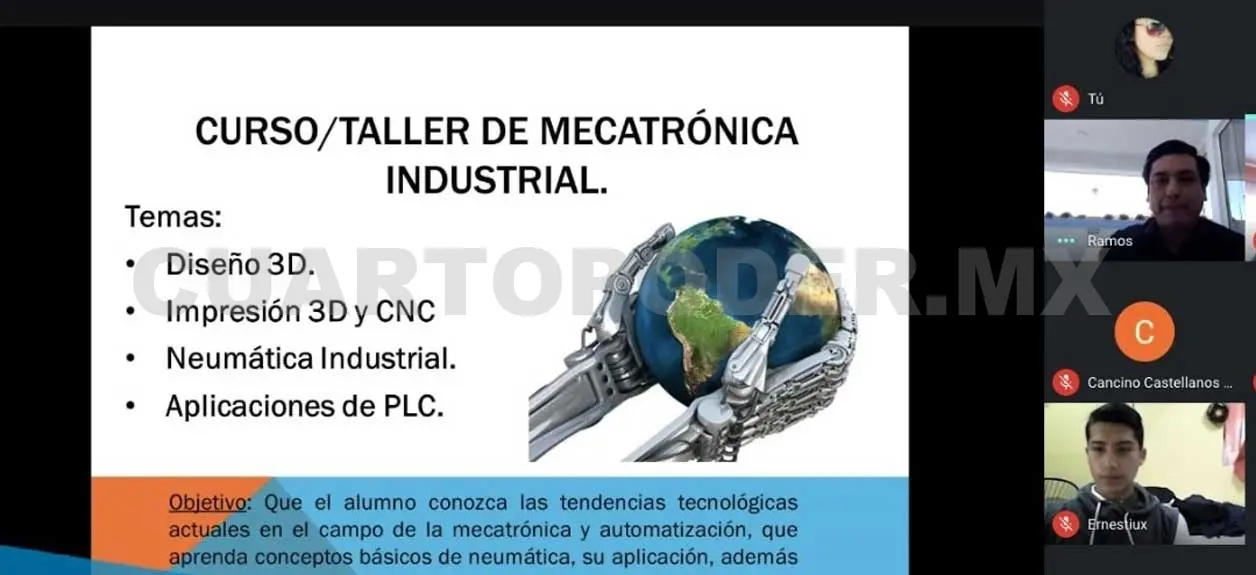 Imparten curso de mecatrónica a jóvenes alumnos