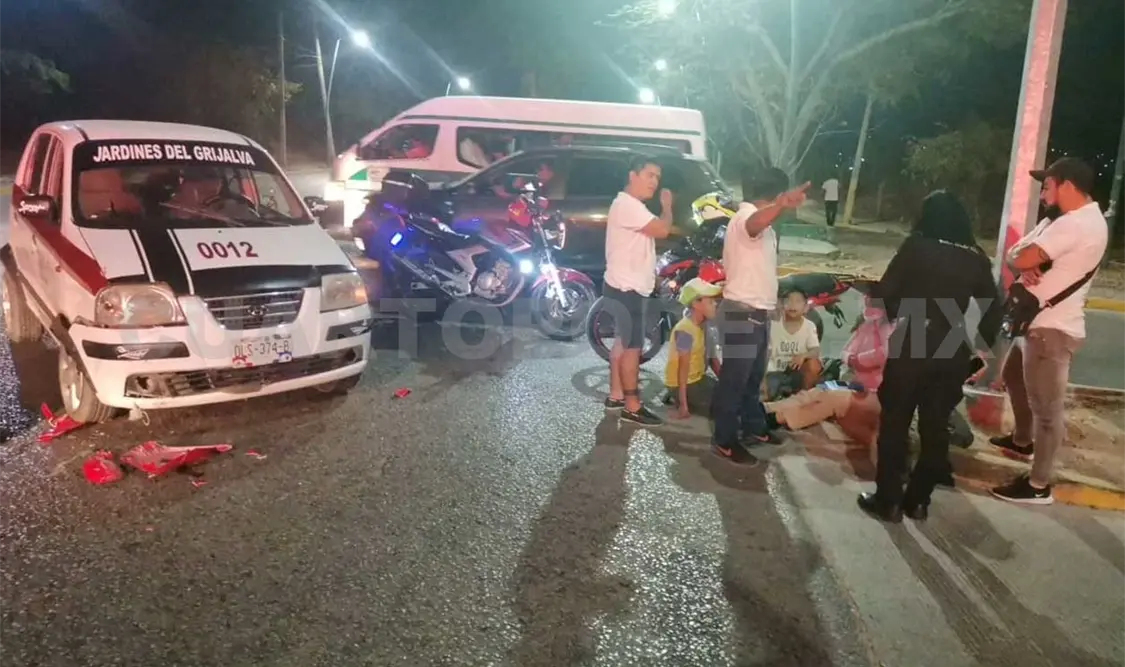 Taxista embiste a conductora de motoneta