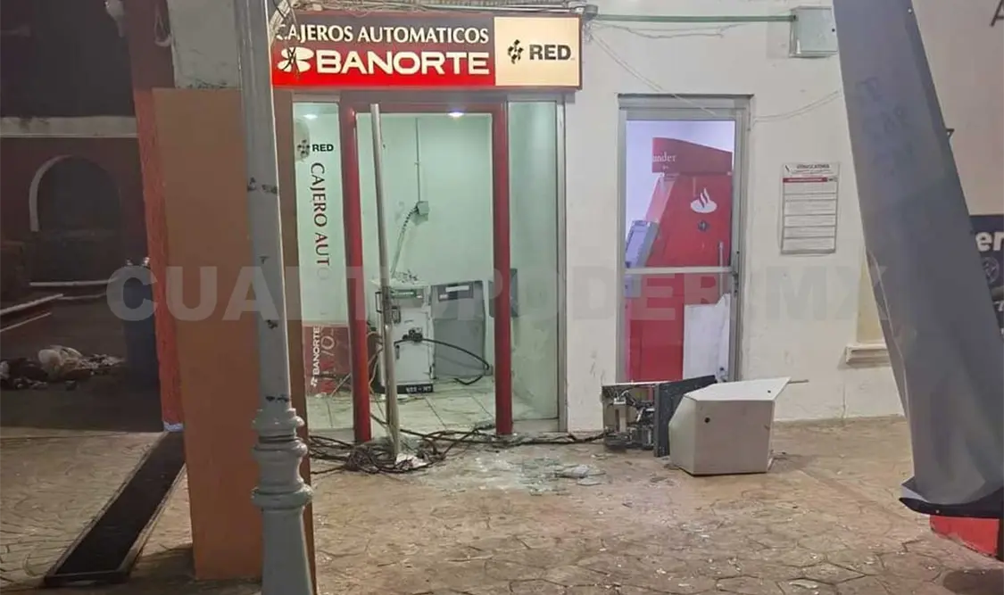 Delincuentes arrancan cajero de la Presidencia
