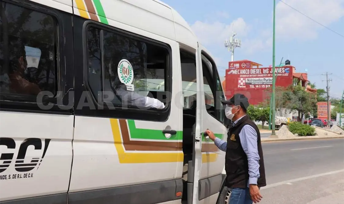 Activar puntos de desinfección para transporte