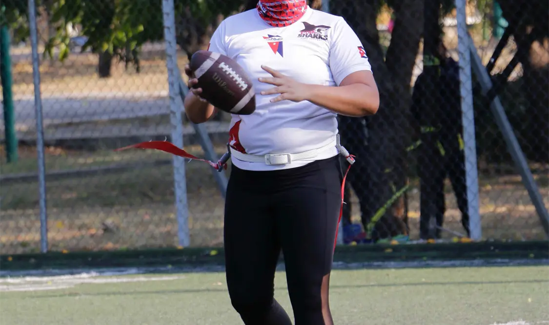 La escuadra de Pink Sharks, liderada por la mariscal de campo Patricia Melgar, buscará este sábado una nueva victoria. Diego Pérez/CP