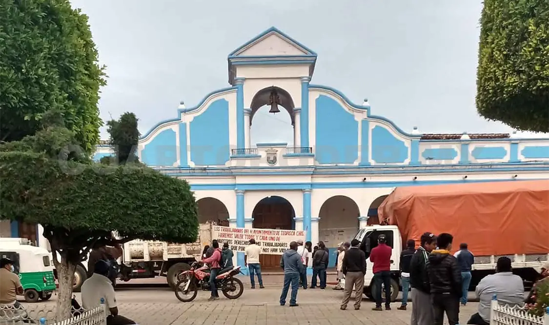 Sindicalizados tomaron presidencia de Teopisca