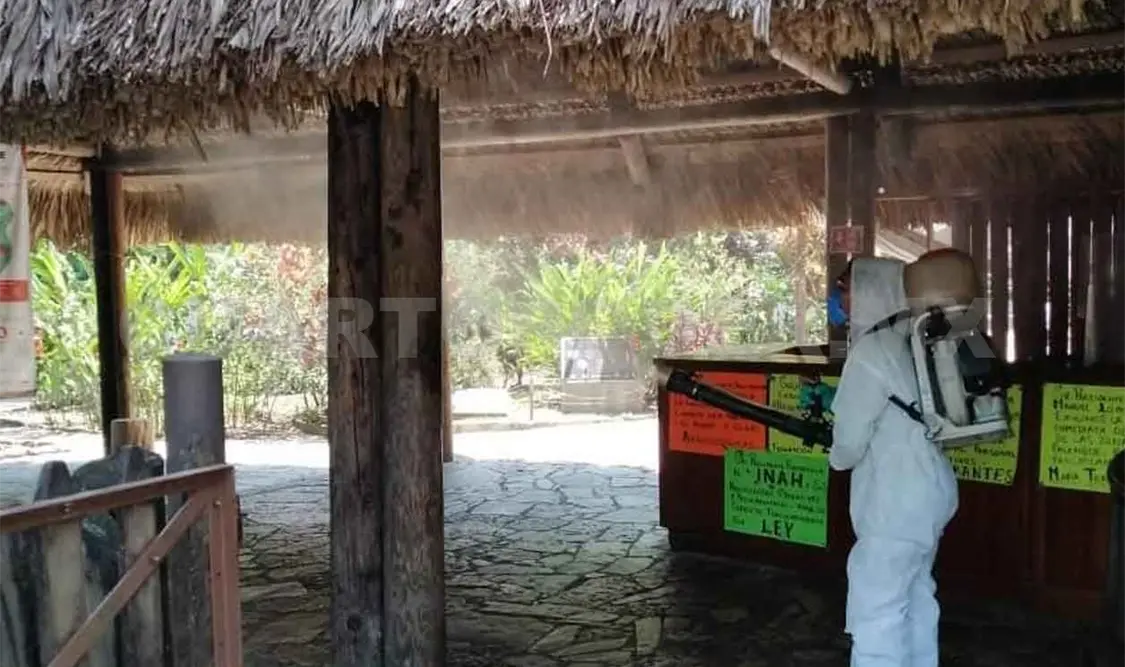 Inicia desinfección en ruinas de Palenque