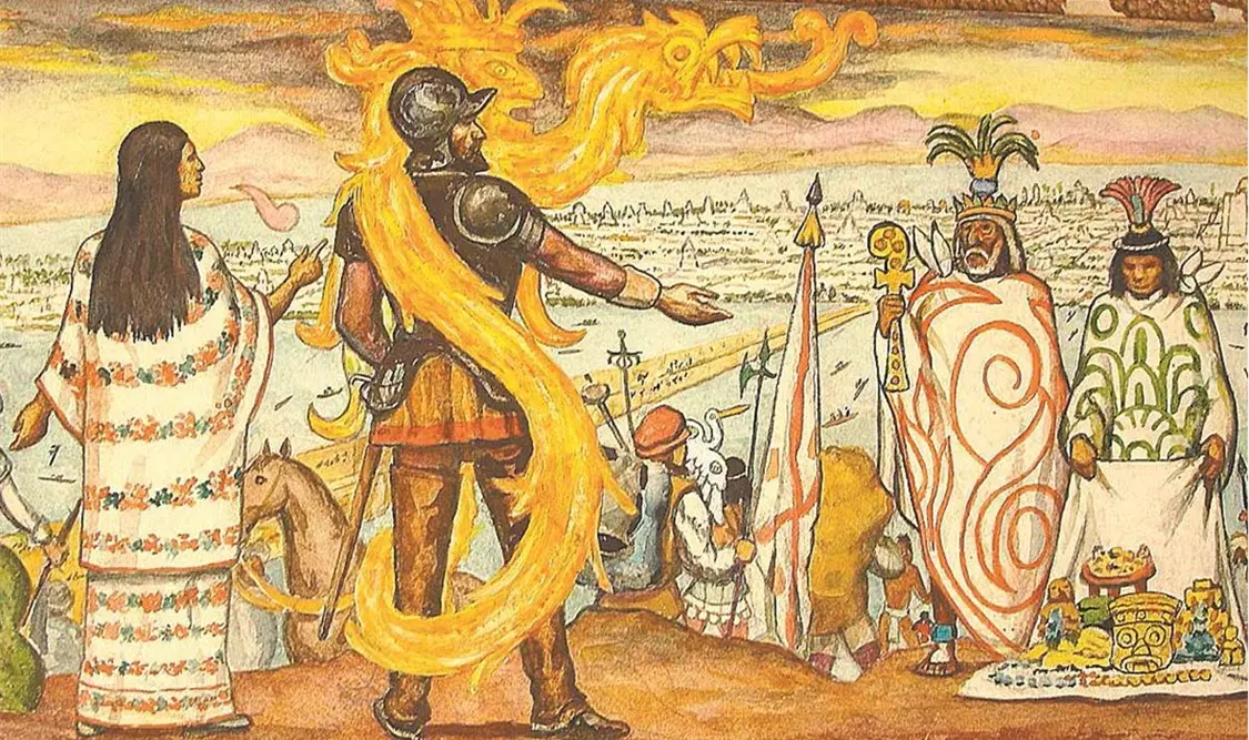 Mural de la fundación Tenochtitlán. Cortesía