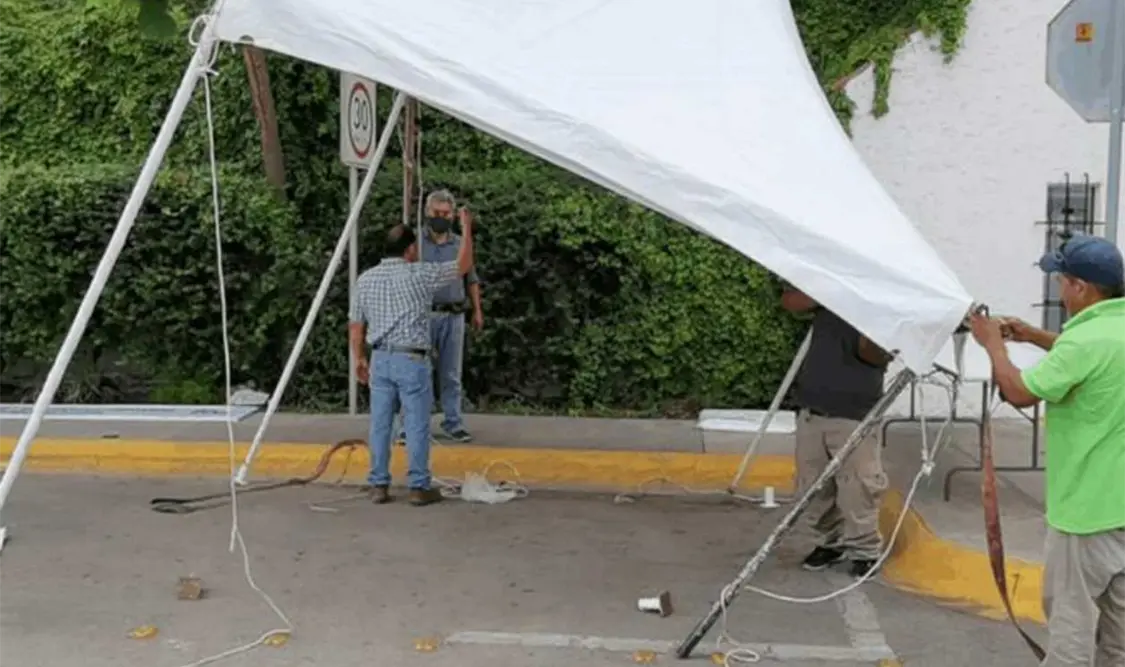 Esta medida fue debido a la intensa lluvia que se registró por la noche del viernes, pero el módulo será reinstalado. Cortesía